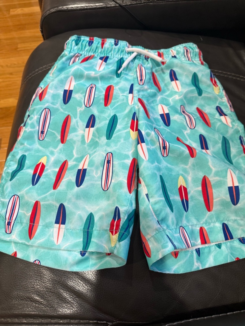 Place Sport Aqua Swim Shorts with Red & Blue Surfboard Print